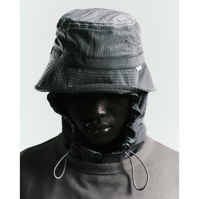 美品 COOTIE リップストップバケットハット ブラックL コットン 春夏帽子 美品 COOTIE リップストップバケットハット ブラックL コットン