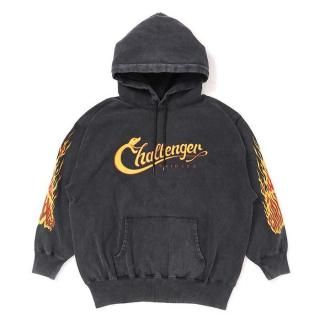 CHALLENGER/SNAKING LOGO HOODIE/BLACK