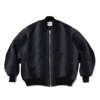 <img class='new_mark_img1' src='https://img.shop-pro.jp/img/new/icons8.gif' style='border:none;display:inline;margin:0px;padding:0px;width:auto;' />COOTIE/OMBRE STRIPE WOOL BOMBER JACKET/BLACK