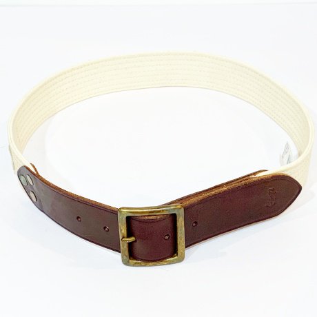 <div>Polo Ralph Lauren</div>COTTON x LEATHER BELT<br>BEG x BRN