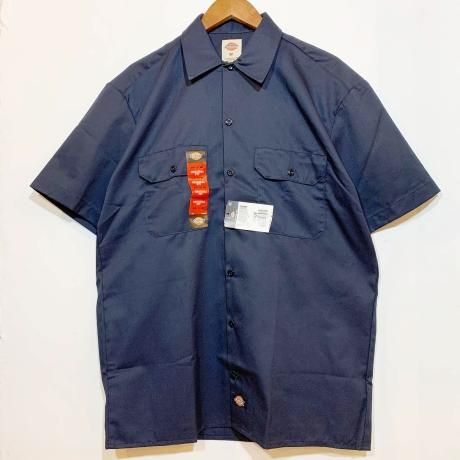 <div>Dickies</div>USA<br>S/S  WORK SHIRT<br>DARK NAVY