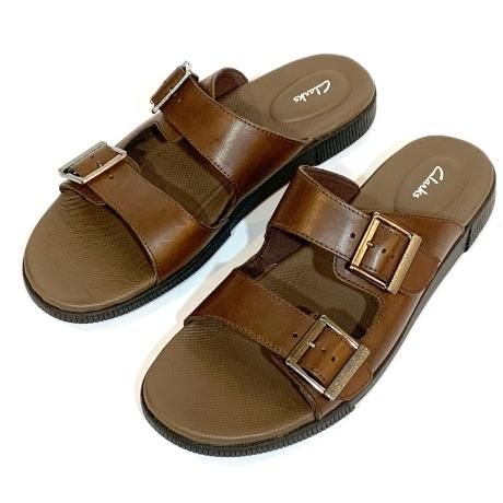 <div>CLARKS</div>LEATHER SANDAL<br>BROWN