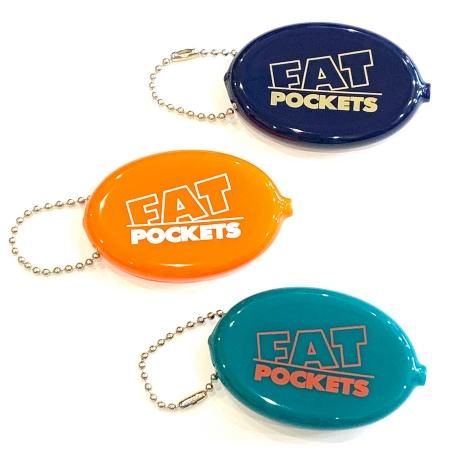 <div>FAT POCKETS</div>NOVELTY<br>COIN CASE<br>NAVY,ORANGE,GREEN