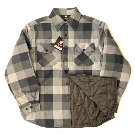 <div>YAGO</div>CHECK INSULATED SHIRT<br>QUILTING LINER<br>B4B(D.GRY x BLK)