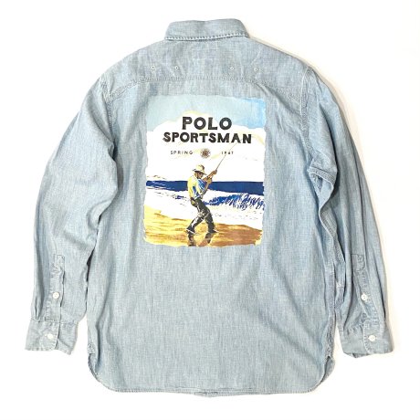 <div>Polo Ralph Lauren </div>POLO SPORTSMAN<br>L/S  CHAMBRAY SHIRT<br>L.BLUE