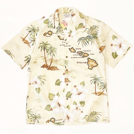 <div>PACIFIC LEGEND</div>MADE IN HAWAII USA<br>ALOHA SHIRT<br>HAWAII HIBISCUS<br>NATURAL