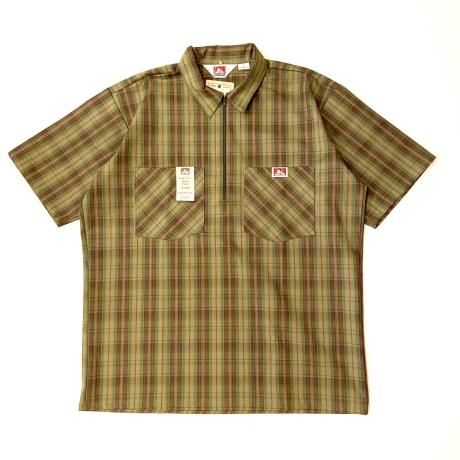 <div>BEN DAVIS</div>Made In USA<br>S/S  HALF ZIP SHIRT<br>OD CHECK