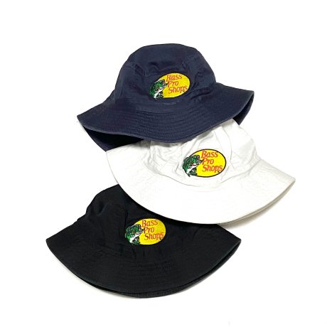 <div>BASS PRO SHOPS</div>COTTON BUCKET HAT<br>NAVY,WHITE,BLACK