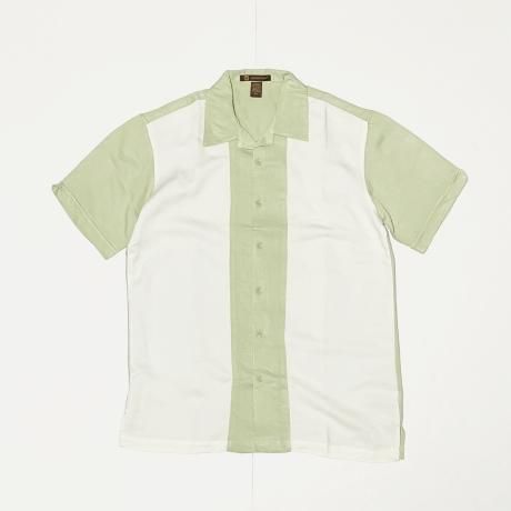 <div>HARRITON</div>2TONE CAMP SHIRT<br>MIST GREEN x CREME