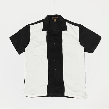 <div>HARRITON</div>2TONE CAMP SHIRT<br>BLACK x CREME