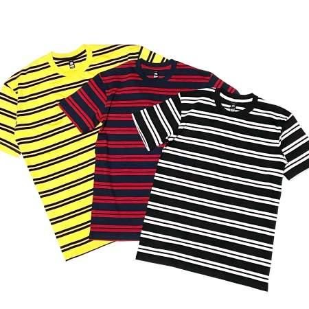 <div>AS COLOUR</div>BORDER T<br>S/S T-SHIRT<br>BLKxWHT,NVYxRED,YELxBLK