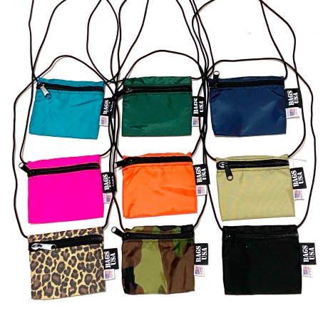 <div>BAGS USA</div>NECK WALLET<br>COIN CASE<br> MADE IN USA<br>9 COLORS
