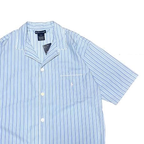 <div>Polo Ralph Lauren </div>S/S  PAJAMA SHIRT<br>L.BLUxWHTxGRN STRIPE