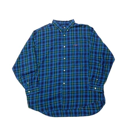 <div>Polo Jeans</div>L/S CHECK SHIRT<br>DEADSTOCK<br>XXL<br>NVYxGRN