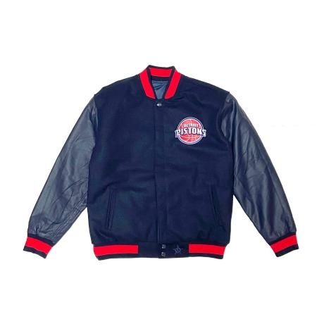 <div>JH DESIGN</div>NBADETROIT PISTONS<br>STADIUM JACKET<br>REVERSIBLE<br>NAVYxRED