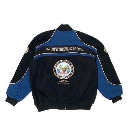 <div>KNU UNIQUE</div>US VETERANS<br>STADIUM JACKET<br>BLKxNVY