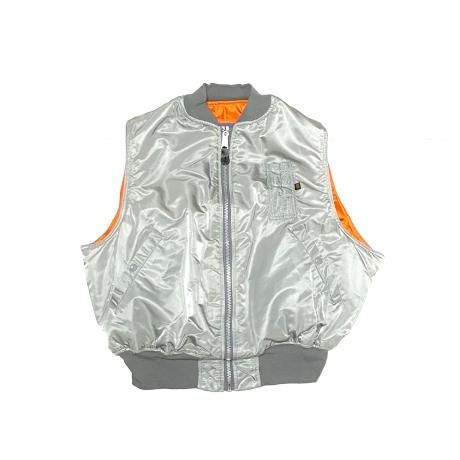 <div>ALPHA</div>92's Deadstock<br>MA-1 FIGHT VEST<br>REVERSIBLE<br>SILVER GREY