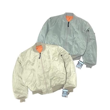 <div>ALPHA</div>NYLON MA-1<br>REVERSIBLE<br>GARMENT WASH<br>PEWTER,GREY