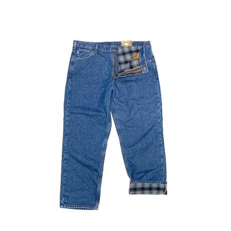 <div>CARHARTT</div>RELAXED FIT<br>DENIM PANTS<br>FLANNEL LINING<br>MID WASH