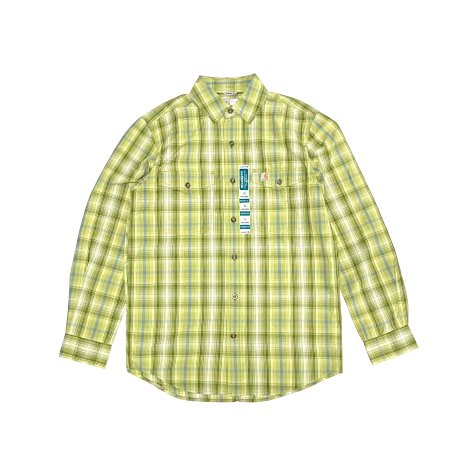 <div>CARHARTT</div>RELAXED-FIT<br>L/S CHECK SHIRT<br>GREEN
