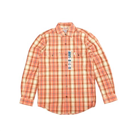 <div>CARHARTT</div>RELAXED-FIT<br>L/S CHECK SHIRT<br>ORANGE