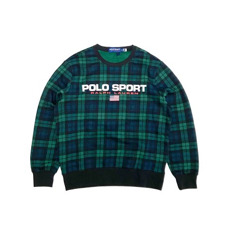 <img class='new_mark_img1' src='https://img.shop-pro.jp/img/new/icons20.gif' style='border:none;display:inline;margin:0px;padding:0px;width:auto;' /><div>POLO SPORT</div>CREWNECK SWEAT<br>BLACK WATCH
