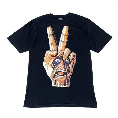 <div>STUSSY</div>S/S PRINT T-SHIRT<br>2000's Deadsdtock<br>PEACE<br>BLK