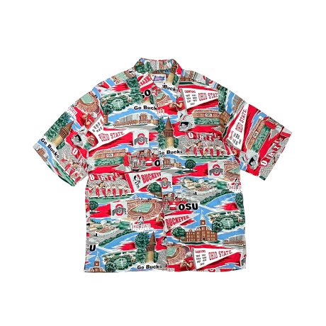 <div>REYN SPOONER</div>NCAA<br>ALOHA SHIRT<br>OHIO STATE<br>RED