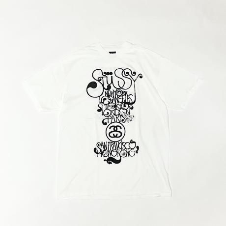 <div>STUSSY</div>S/S PRINT T-SHIRT<br>2000's Deadsdtock<br>WORLD TOUR<br>WHT