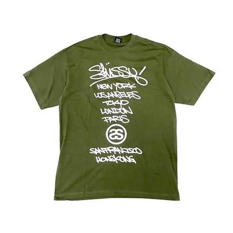 <div>STUSSY</div>S/S PRINT T-SHIRT<br>2000's Deadsdtock<br>WORLD TOUR<br>ODxSLV
