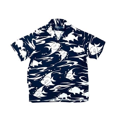 <div>Polo Ralph Lauren </div>S/S REYON ALOHA SHIRT<br>NAVY