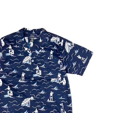 <div>Polo Ralph Lauren </div>S/S  PAJAMA SHIRT<br>ALOHA NAVY