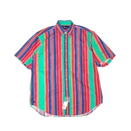 <div>Polo Ralph Lauren</div>DEADSTOCK<br>STRIPE SHIRT<br>BLUxORGxGRN