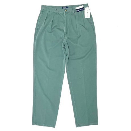 <div>Polo Ralph Lauren</div>90's DEADSTOCK<br>PLEATED CHINO PANTS<br>GREEN