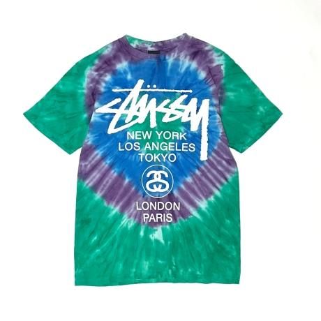 <div>STUSSY</div>S/S PRINT T-SHIRT<br>2000's Deadsdtock<br>WORLD-TOUR.TIEDYE