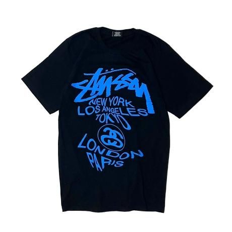 <div>STUSSY</div>S/S PRINT T-SHIRT<br>2000's Deadsdtock<br>WORLD-TOUR.BLACK