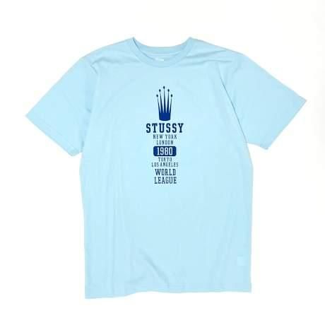 <div>STUSSY</div>S/S PRINT T-SHIRT<br>2000's Deadsdtock<br>CROWNWORLD LEAGUE<br>S.BLUE