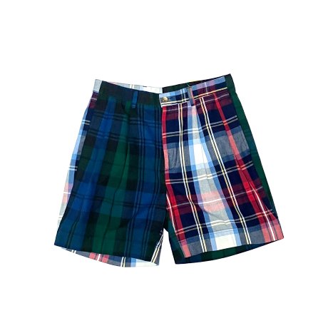 <div>NAUTICA</div>DEADSTOCK<br>2PATTERN CHECK SHORTS<br>NVYxGRNxRED