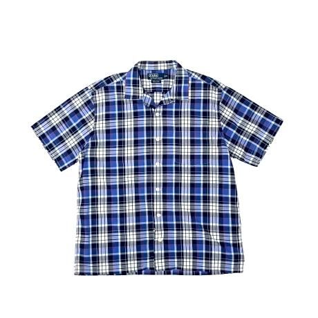 <div>Polo Ralph Lauren </div>S/S CHECK SHIRT<br>BLUxWHT