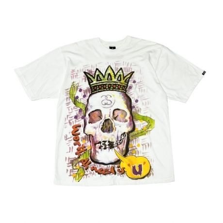<div>STUSSY</div>S/S PRINT T-SHIRT<br>2000's Deadsdtock<br>CUSTOMADE<br>WHITE