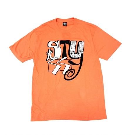 <div>STUSSY</div>S/S PRINT T-SHIRT<br>2000's Deadsdtock<br>MIX LOGO<br>L.ORANGE