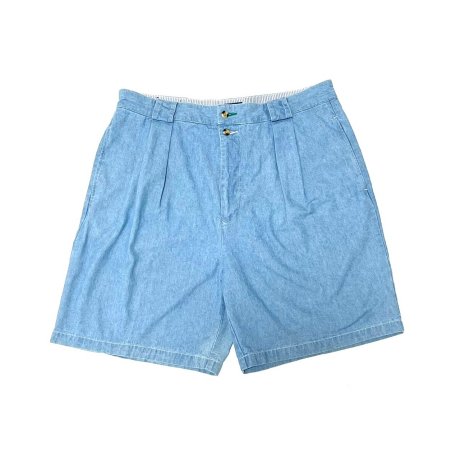 <div>TOMMY HILFIGER</div>DEADSTOCK<br>CHAMBRAY PLEATED SHORTS<br>L.BLU
