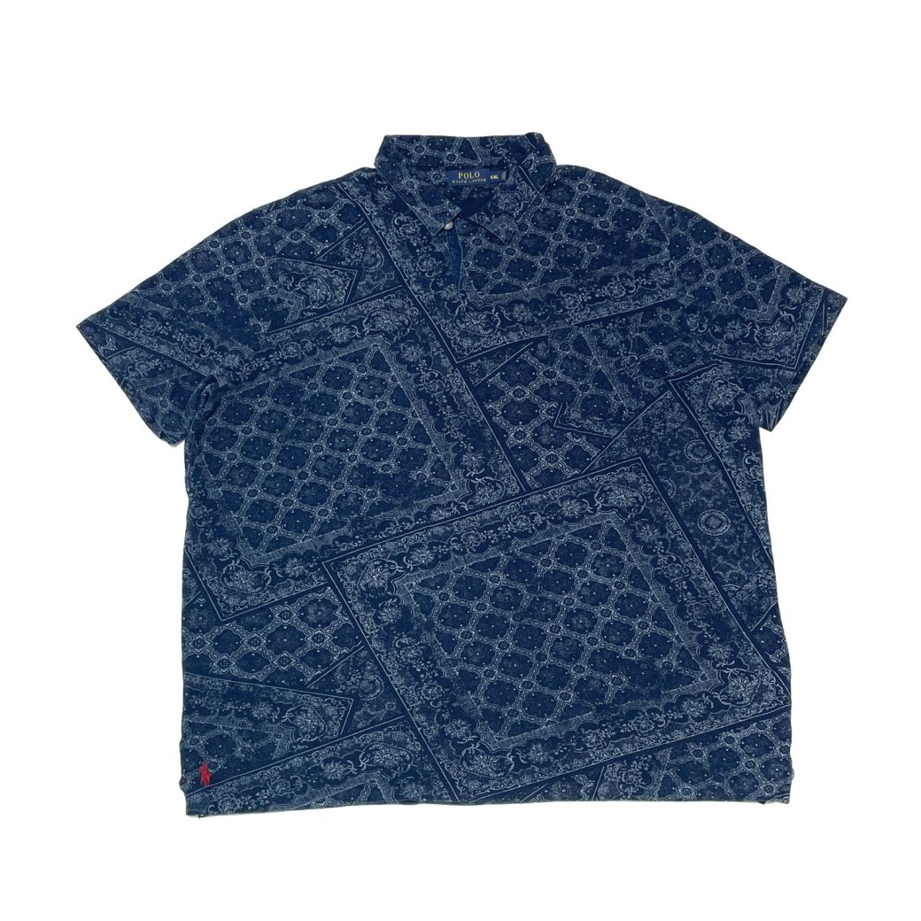 <div>Polo Ralph Lauren</div>S/S  POLO SHIRT<br>PAISLEY PATTERN<br>NVY