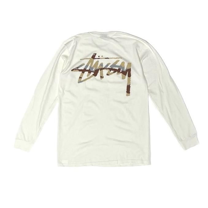 <div>STUSSY</div>L/S PRINT T-SHIRT<br>2000's Deadsdtock<br>BACK PRINT <br>WHT