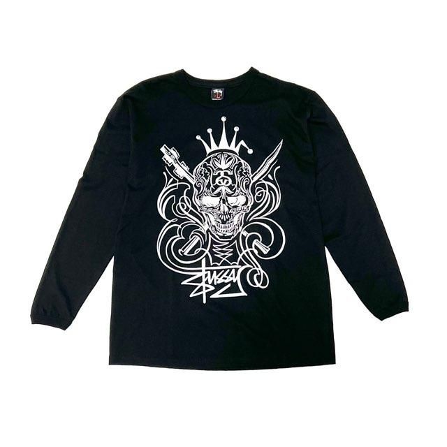 <div>STUSSY</div>L/S PRINT T-SHIRT<br>2000's Deadsdtock<br>JAPAN FIT<br>SKULL<br>BLK