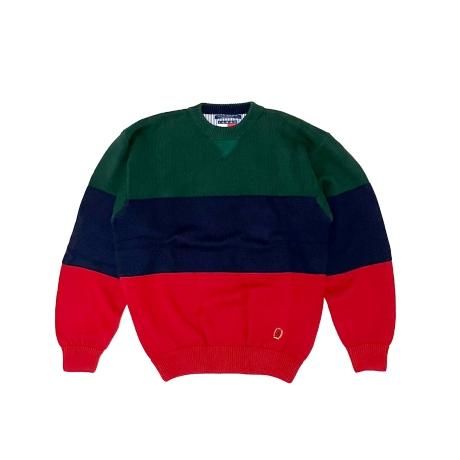 <div>TOMMY HILFIGER</div>90's Deadstock<br>COTTON KNIT<br>NVY x GRN x RED