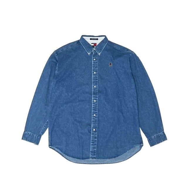 <div>TOMMY JEANS</div>DEADSTOCK<br>DENIM L/S SHIRT<br>NVY