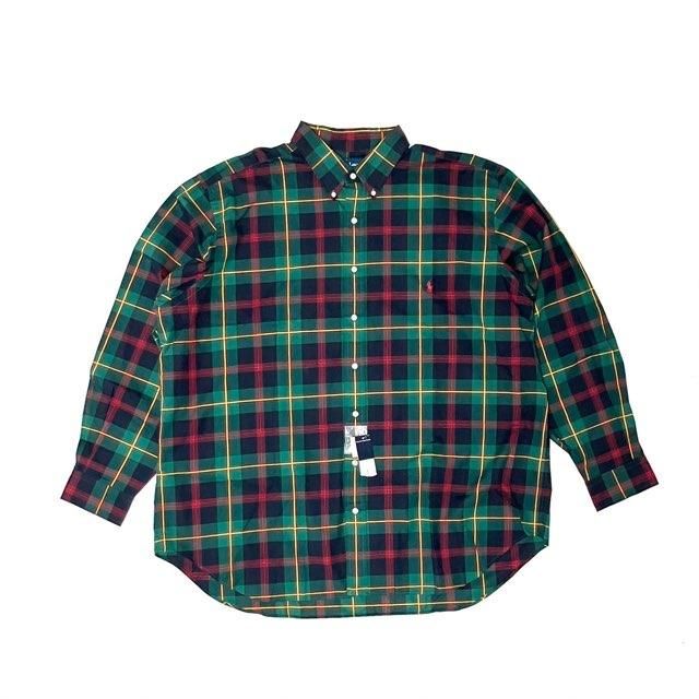 <div>Polo Ralph Lauren </div>L/S  CHECK SHIRT<br>2XB<br>GRNRED