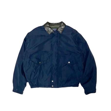 <div>NAUTICA</div>DEADSTOCK<br>LEATHER COLLAR JACKET<br>NAVY