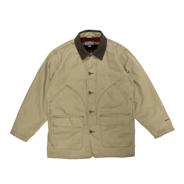 <div>WOOLRICH</div>DEAD STOCK<br>NUBUCK COLLAR JACKET<br>CANVAS<br>FLEECE  LINNER<br>L.BROWN